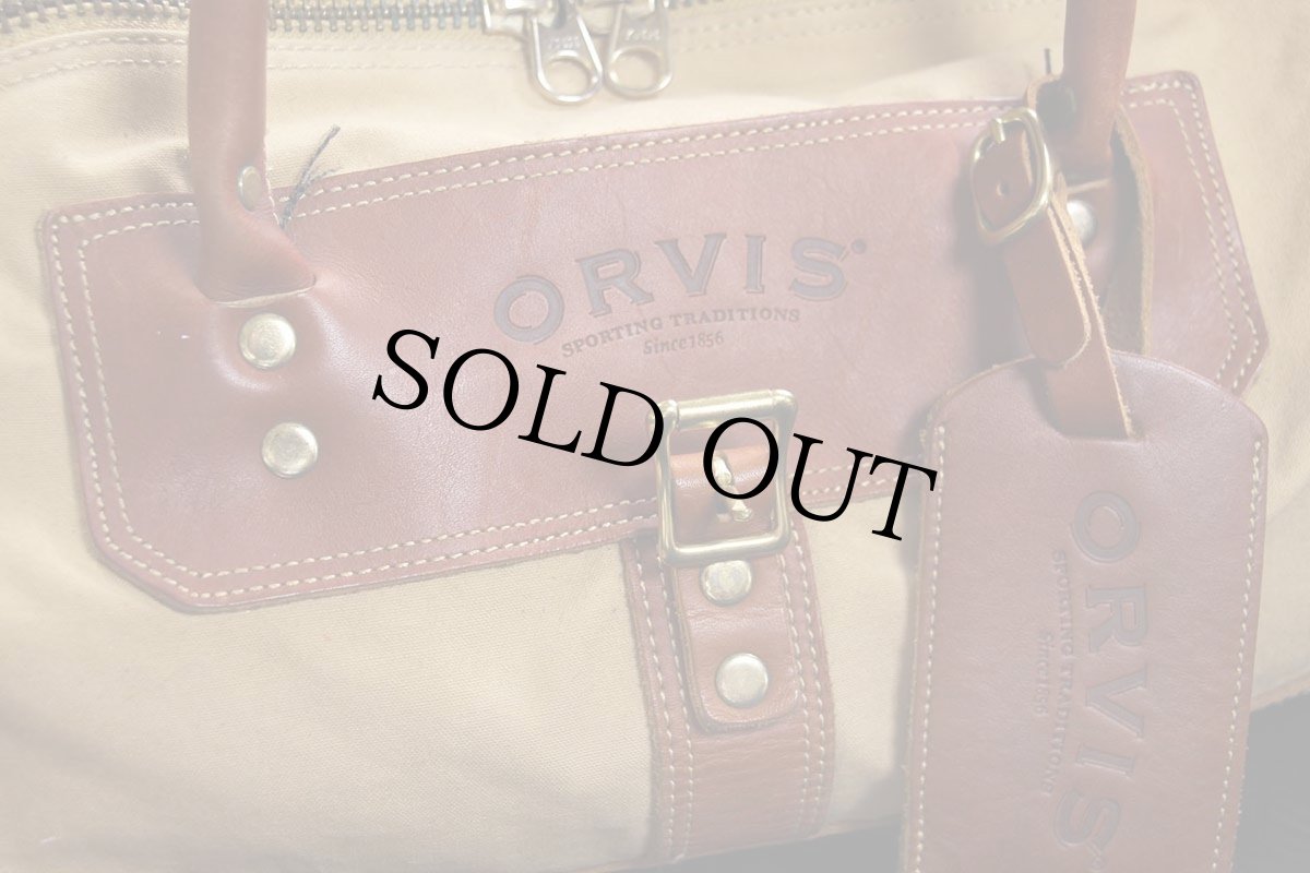 画像5: ORVISオービス キャンバス×レザー ボストンバッグ 茶 (5)