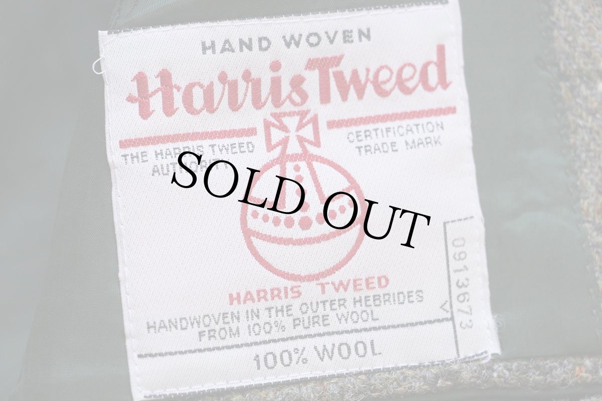 画像4: イタリア製 David Saddler Harris Tweed ハリスツイード チェック 3つボタン ウール テーラードジャケット 54★ブレザー (4)