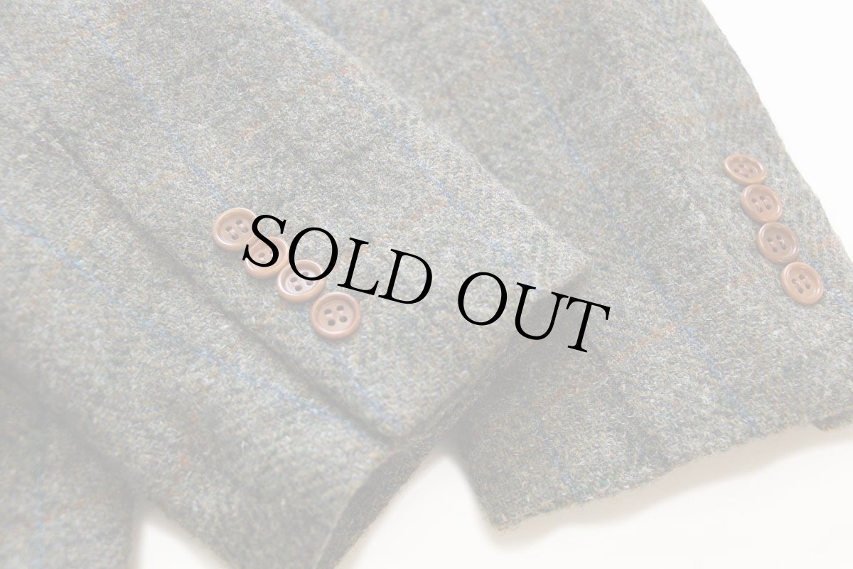 画像8: イタリア製 David Saddler Harris Tweed ハリスツイード チェック 3つボタン ウール テーラードジャケット 54★ブレザー (8)