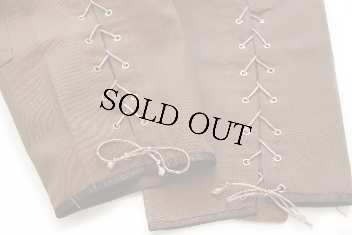 画像9: デッドストック★ビンテージ Cermar ワンタック コットンツイル ジョッパーズパンツ 茶 54 (9)