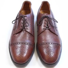 画像1: 英国製 K SHOES ストレートチップ レザーシューズ 赤茶 6.5★革靴 (1)