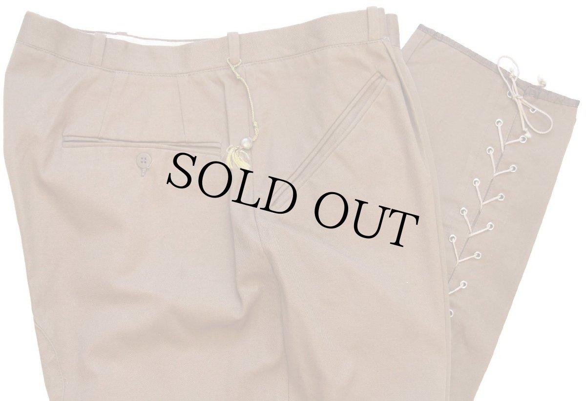 画像1: デッドストック★ビンテージ Cermar ワンタック コットンツイル ジョッパーズパンツ 茶 54 (1)