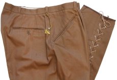 画像1: デッドストック★ビンテージ Cermar ワンタック コットンツイル ジョッパーズパンツ 茶 54 (1)