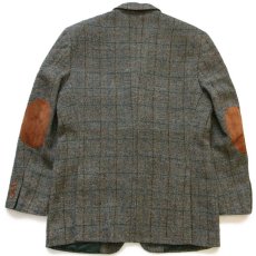 画像2: イタリア製 David Saddler Harris Tweed ハリスツイード チェック 3つボタン ウール テーラードジャケット 54★ブレザー (2)