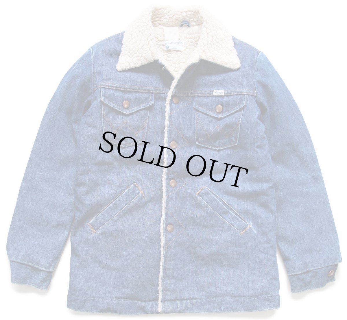 画像1: 80s USA製 Wranglerラングラー NO-FAULT ボアライナー デニム ランチコート キッズ (1)