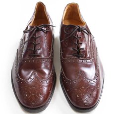 画像1: 英国製 EATON Royal Sceptre ウイングチップ レザーシューズ 赤茶 8★革靴 (1)