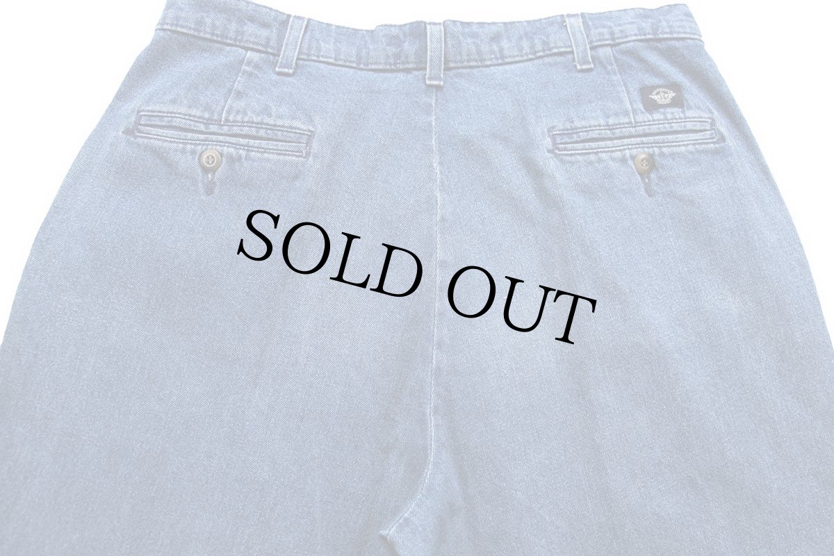 画像5: 90s DOCKERSドッカーズ ツータック デニム トラウザーズ W36 L29★Levi'sリーバイス (5)