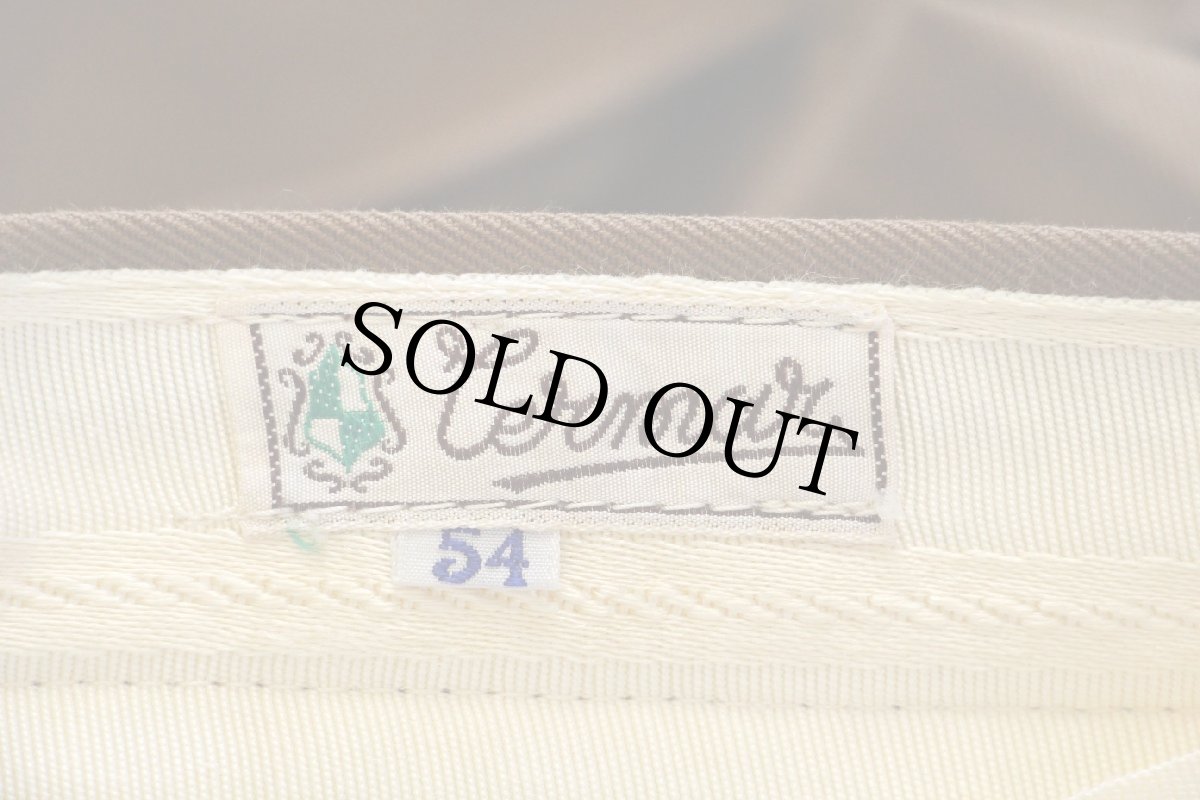 画像6: デッドストック★ビンテージ Cermar ワンタック コットンツイル ジョッパーズパンツ 茶 54 (6)