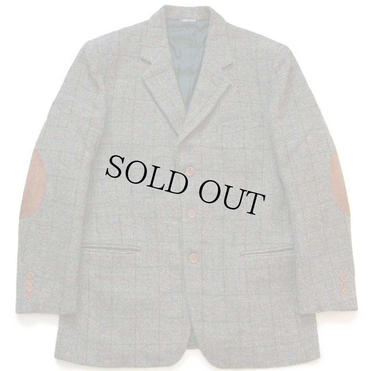 画像1: イタリア製 David Saddler Harris Tweed ハリスツイード チェック 3つボタン ウール テーラードジャケット 54★ブレザー (1)