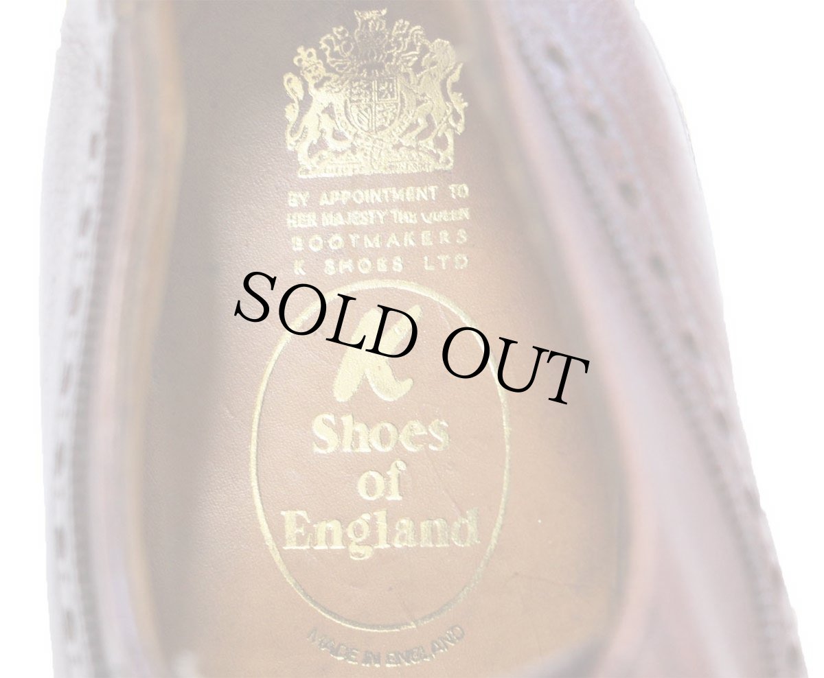 画像5: 英国製 K SHOES ストレートチップ レザーシューズ 赤茶 6.5★革靴 (5)