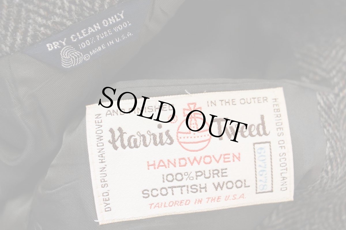 画像4: 80s USA製 Harris Tweed ハリスツイード 2つボタン ネップ入り ウール テーラードジャケット★ブレザー (4)