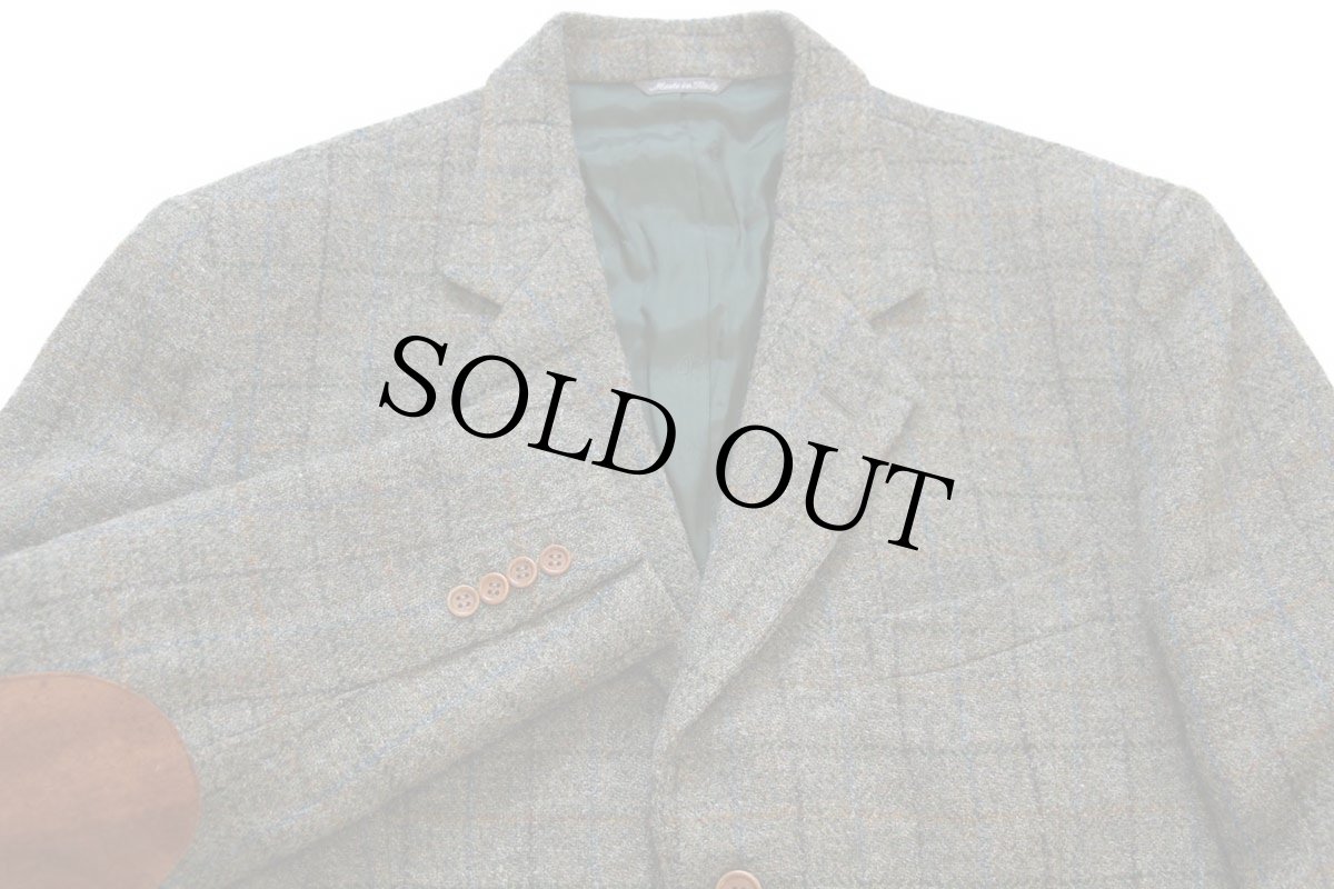 画像3: イタリア製 David Saddler Harris Tweed ハリスツイード チェック 3つボタン ウール テーラードジャケット 54★ブレザー (3)