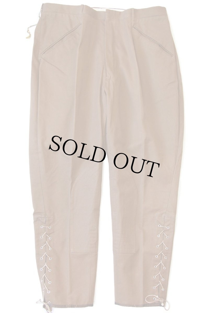 画像2: デッドストック★ビンテージ Cermar ワンタック コットンツイル ジョッパーズパンツ 茶 54 (2)