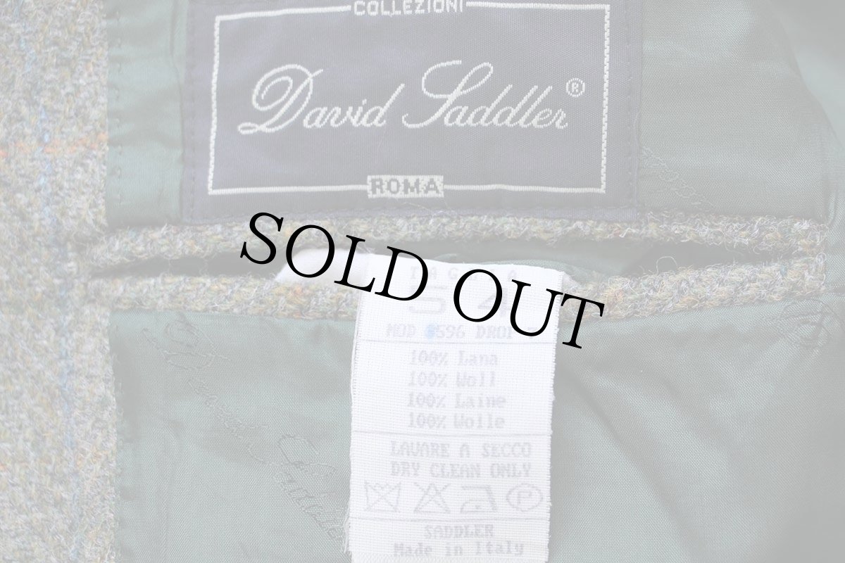 画像5: イタリア製 David Saddler Harris Tweed ハリスツイード チェック 3つボタン ウール テーラードジャケット 54★ブレザー (5)