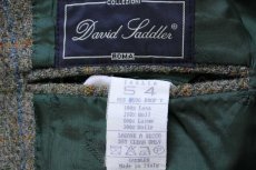 画像5: イタリア製 David Saddler Harris Tweed ハリスツイード チェック 3つボタン ウール テーラードジャケット 54★ブレザー (5)