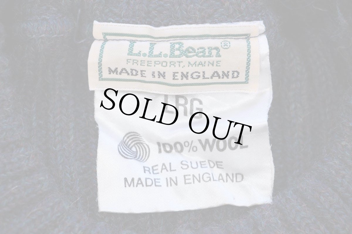 画像4: 80s 英国製 L.L.Bean ウールニット コマンドセーター ネイビー ミックス L (4)