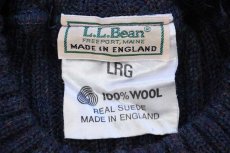 画像4: 80s 英国製 L.L.Bean ウールニット コマンドセーター ネイビー ミックス L (4)