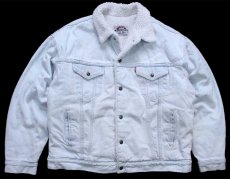 画像1: 90s USA製 Levi'sリーバイス ボアライナー デニムジャケット 4ポケット アイスブルー XL (1)