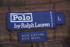 画像4: 90s ポロ ラルフローレン タータンチェック コットン×ウールシャツ L (4)