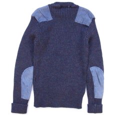 画像2: 80s 英国製 L.L.Bean ウールニット コマンドセーター ネイビー ミックス L (2)