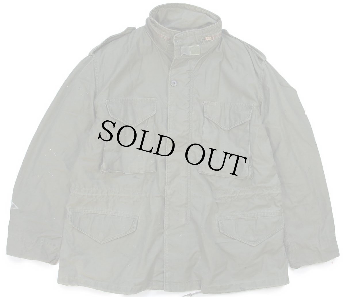 画像1: 70s 米軍 U.S.ARMY ペンキ飛び M-65 フィールドジャケット オリーブグリーン L-S★ALPHAアルファ (1)