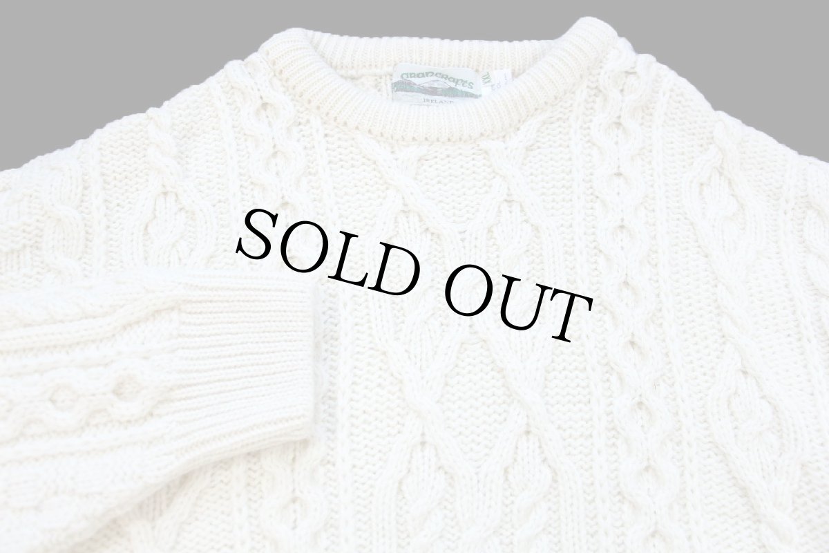 画像3: アイルランド製 aran crafts ケーブル編み メリノウールニット セーター ナチュラル XXL★特大 フィッシャーマン (3)