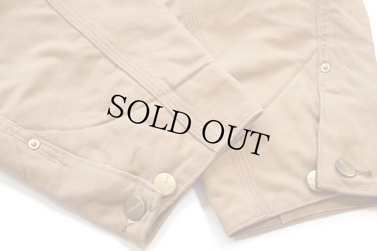 画像6: 90s USA製 carharttカーハート ブランケットライナー ダック地 チョアコート カバーオール 茶 46★特大 (6)