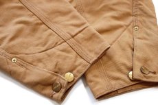 画像6: 90s USA製 carharttカーハート ブランケットライナー ダック地 チョアコート カバーオール 茶 46★特大 (6)