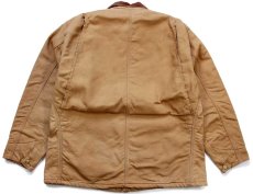 画像2: 90s USA製 carharttカーハート ブランケットライナー ダック地 チョアコート カバーオール 茶 46★特大 (2)