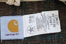 画像4: 90s USA製 carharttカーハート ivomec刺繍 ブランケットライナー ダック地 デトロイトジャケット 薄茶 L-R (4)