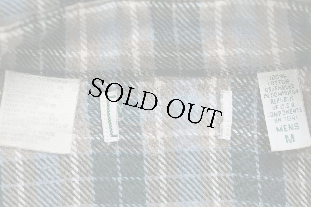 画像4: 90s L.L.Bean チェック コットン フランネルシャツ M (4)