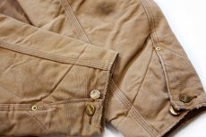 画像6: 90s carharttカーハート ダメージ ブランケットライナー ダック地 チョアコート カバーオール 茶 特大 (6)