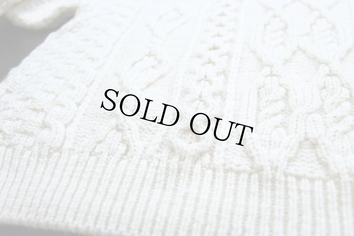 画像5: アイルランド製 aran crafts ケーブル編み メリノウールニット セーター ナチュラル XXL★特大 フィッシャーマン (5)