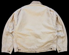 画像2: 90s USA製 carharttカーハート ivomec刺繍 ブランケットライナー ダック地 デトロイトジャケット 薄茶 L-R (2)