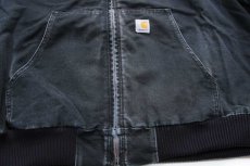 画像6: 00s carharttカーハート キルティングライナー ダック地 アクティブジャケット パーカー 黒 フェード 特大 (6)