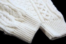 画像6: アイルランド製 aran crafts ケーブル編み メリノウールニット セーター ナチュラル XXL★特大 フィッシャーマン (6)