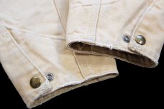 画像6: 90s USA製 carharttカーハート ivomec刺繍 ブランケットライナー ダック地 デトロイトジャケット 薄茶 L-R (6)