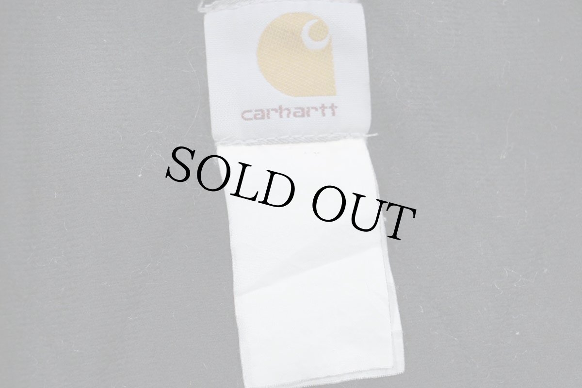 画像4: 00s carharttカーハート キルティングライナー ダック地 アクティブジャケット パーカー 黒 フェード 特大 (4)