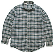画像1: 90s L.L.Bean チェック コットン フランネルシャツ M (1)