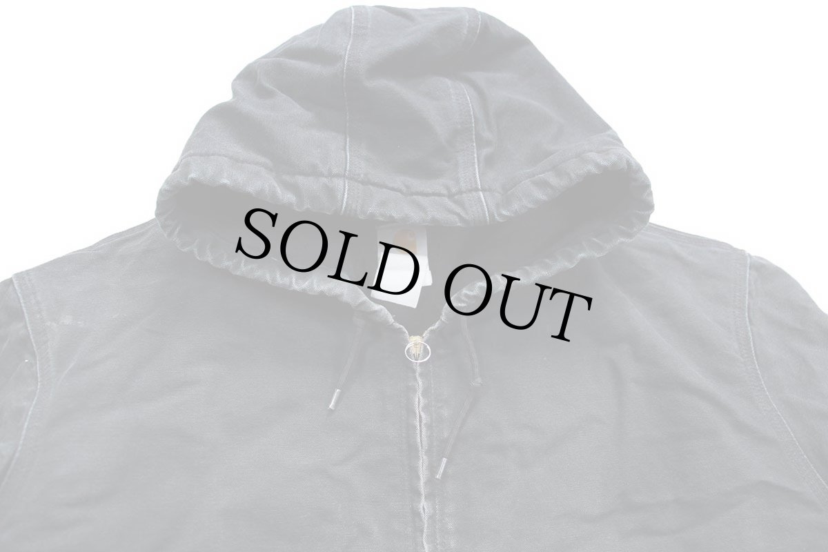 画像3: 00s carharttカーハート キルティングライナー ダック地 アクティブジャケット パーカー 黒 フェード 特大 (3)