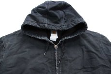 画像3: 00s carharttカーハート キルティングライナー ダック地 アクティブジャケット パーカー 黒 フェード 特大 (3)