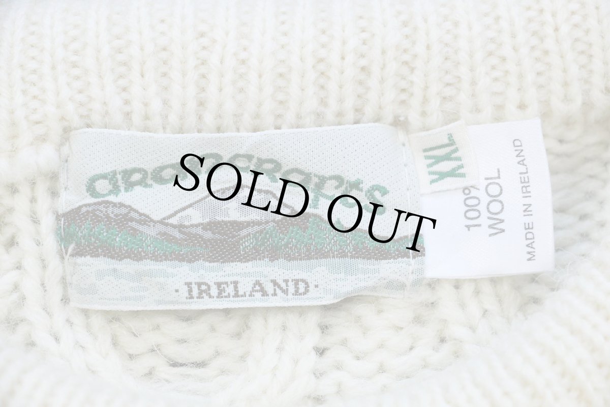 画像4: アイルランド製 aran crafts ケーブル編み メリノウールニット セーター ナチュラル XXL★特大 フィッシャーマン (4)