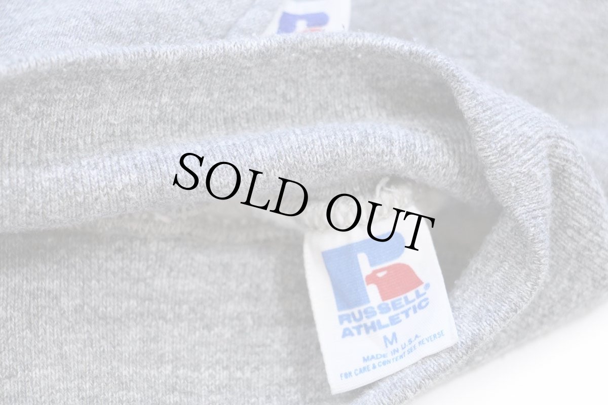 画像4: 80s USA製 RUSSELLラッセル 無地 スウェットパーカー 杢グレー M★フーディー ブランク (4)