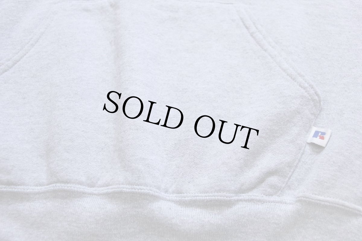 画像5: 90s USA製 RUSSELLラッセル 無地 スウェットパーカー 杢グレー L★K フーディー ブランク (5)