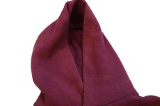 画像4: 90s USA製 RUSSELLラッセル 無地 ブリーチ スウェットパーカー ワインレッド フェード L★フーディー ブランク (4)