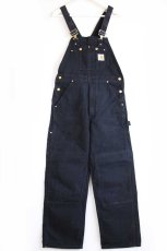 画像2: carharttカーハート ダブルニー ダック地 オーバーオール 黒 W32 L30 (2)