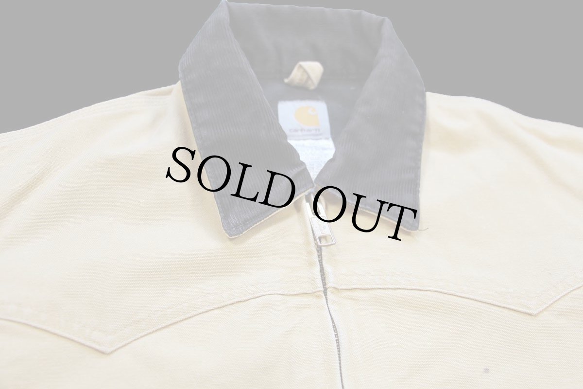 画像3: メキシコ製 carharttカーハート キルティングライナー ダック地 サンタフェジャケット 薄茶 M-R (3)