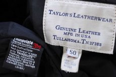画像4: 90s USA製 TAYLOR'S LEATHERWEAR Thinsulateキルティングライナー サイドレースアップ レザージャケット 黒 50 (4)