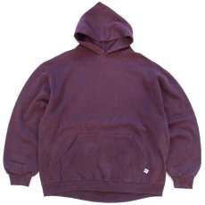 画像1: 90s メキシコ製 RUSSELLラッセル 無地 スウェットパーカー 紫 L★フーディー ブランク (1)