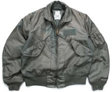 画像1: 80s 米軍 USAF CWU-36/P フライトジャケット 初期型 セージグリーン フェード M (1)